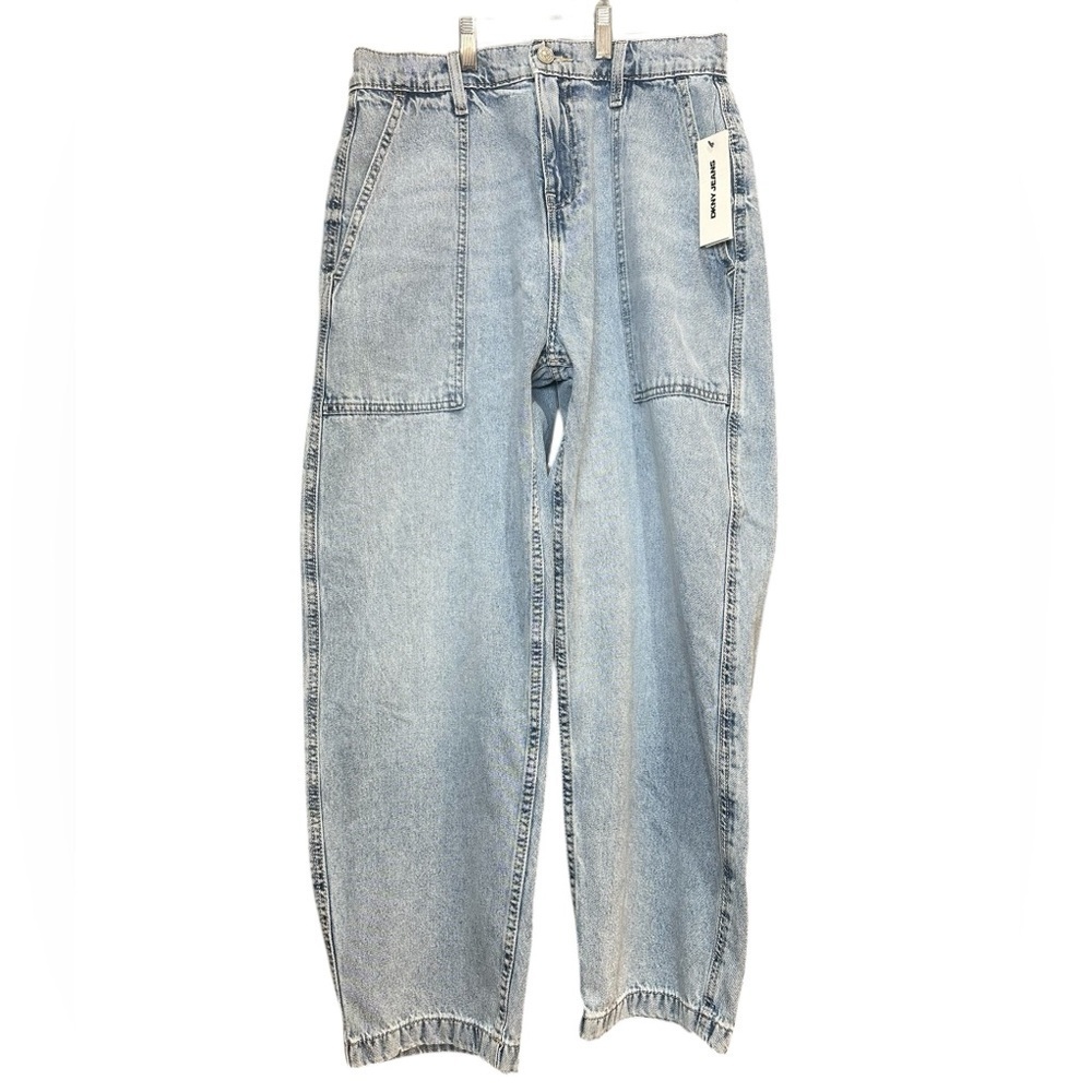 DKNY Jeans High Rise Barrell Leg Classic Blue Denim Pants 29